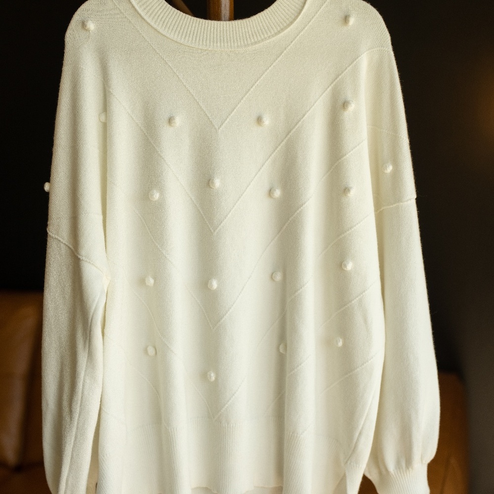 White Puff Sweater